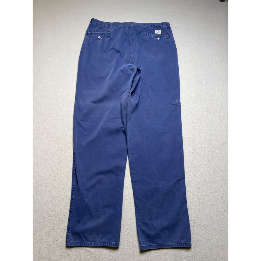 Polo Ralph Lauren Chino Pants Mens 38x36 Blue Polo Chino‎ Pleated Vintage Cotton